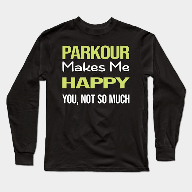 Funny Happy Parkour Long Sleeve T-Shirt by symptomovertake